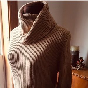 Banana Republic 100% silk cowl turtle neck